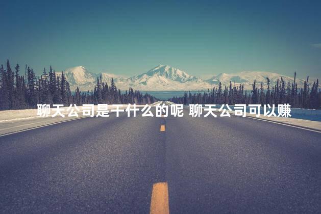 聊天公司是干什么的呢 聊天公司可以赚钱吗